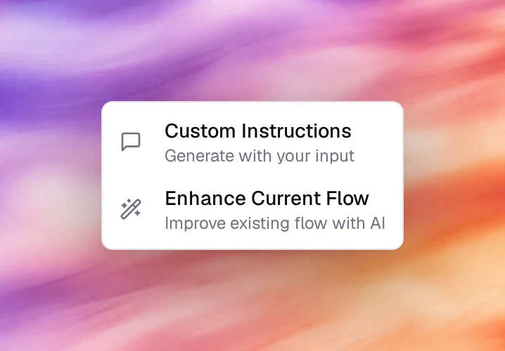 The Generate menu with Custom Instructions and Enhance Current Flow